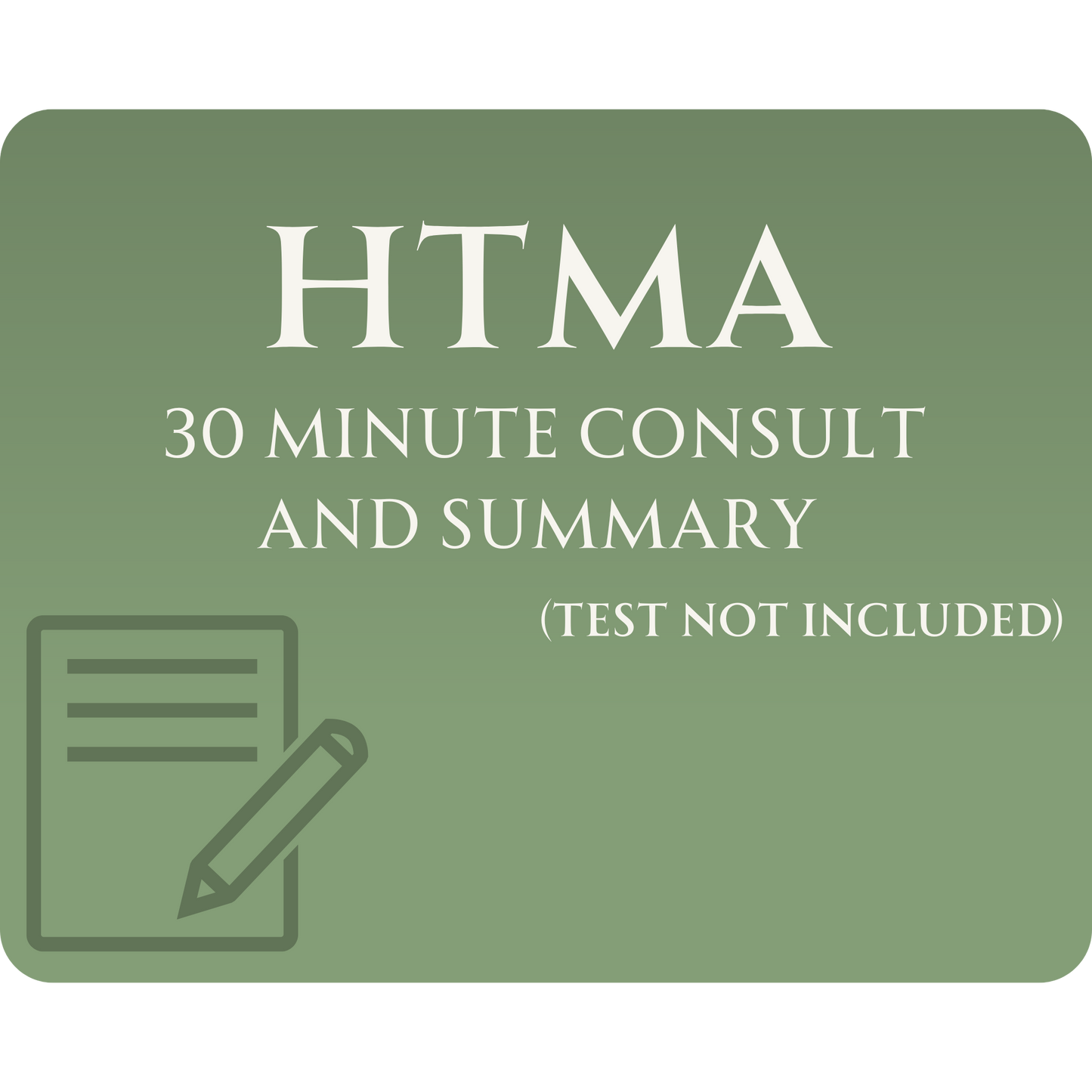 HTMA Consultation | 30 Minute Phone/Zoom Session (Optional Written Summary Add-On)